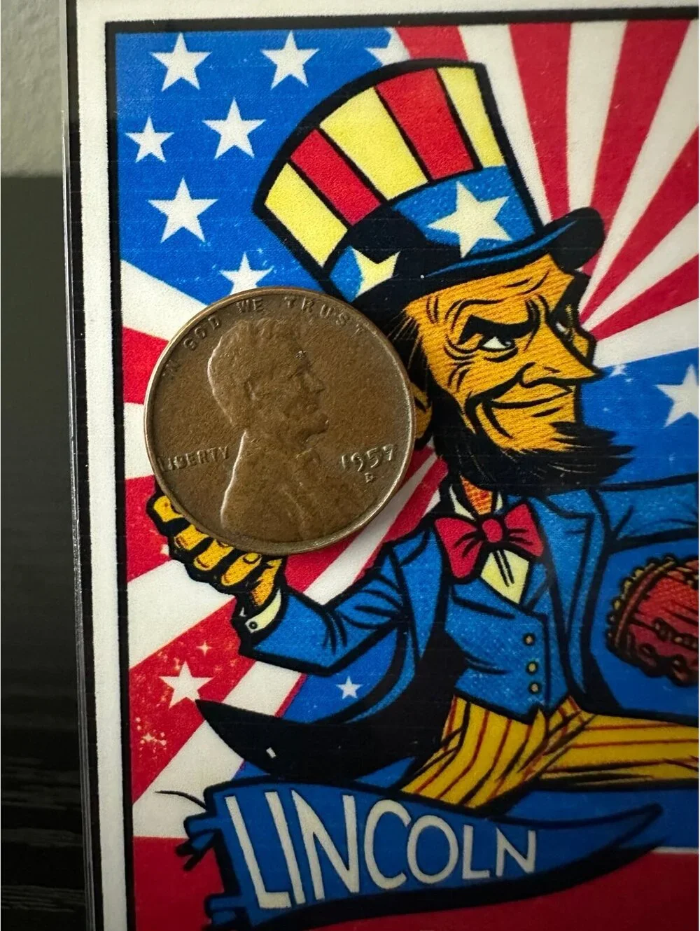 Real Wheat Penny Abraham Lincoln Custom Card Novelty Collectible Gift #4